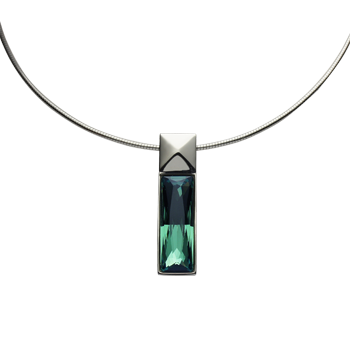 Necklace silver 925/000 rhodium platedSwarovski crystal enerit 30x10 mm - 1x