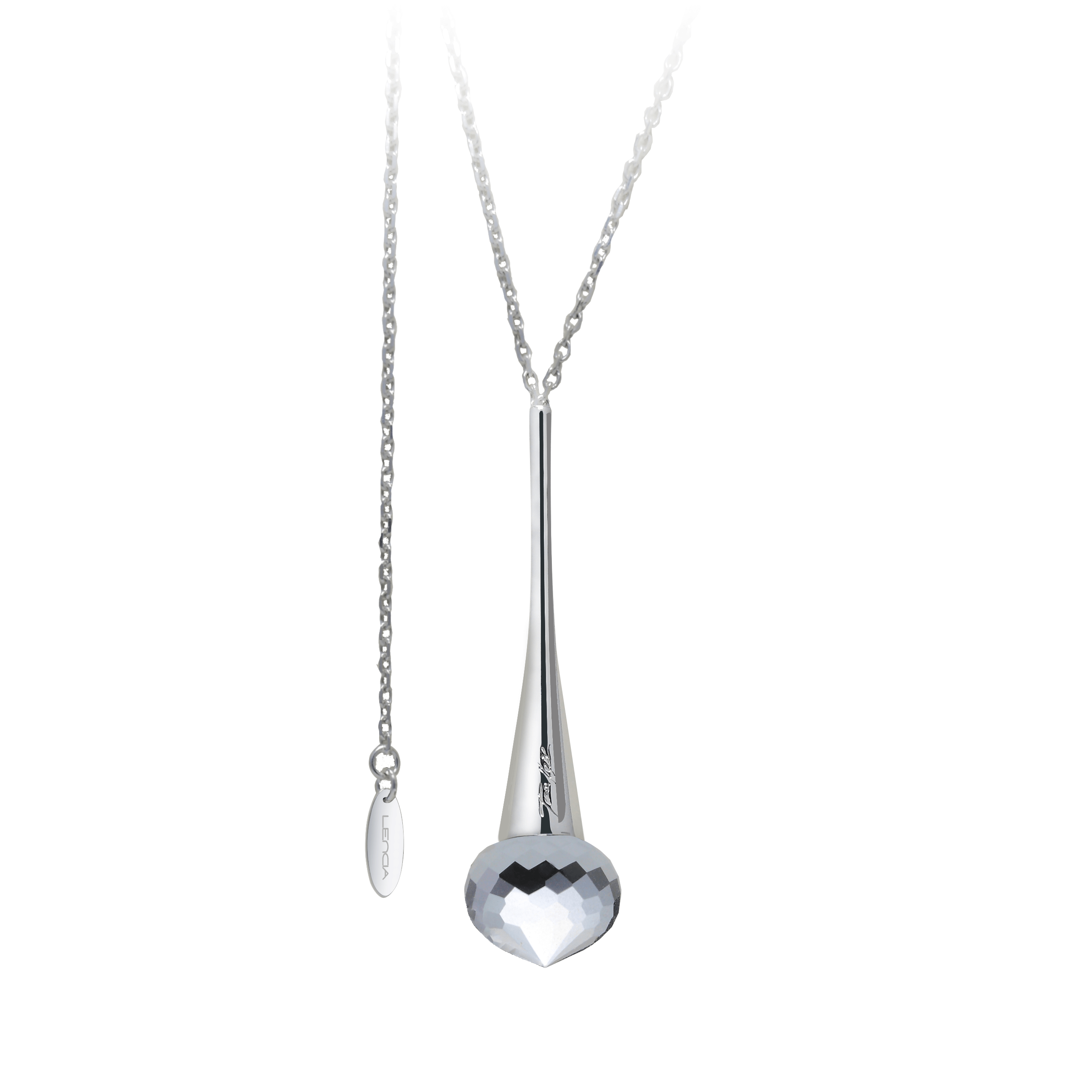 Necklace silver 925/000 rhodium platedhematite 16x14 mm - 1x