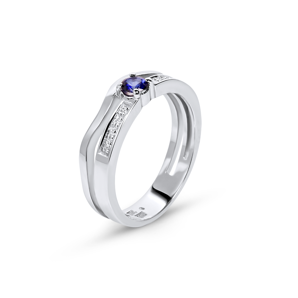 diamond 0,005 ct - 8 x; ruby or blue sapphire fi 3,5 mm - 1 x