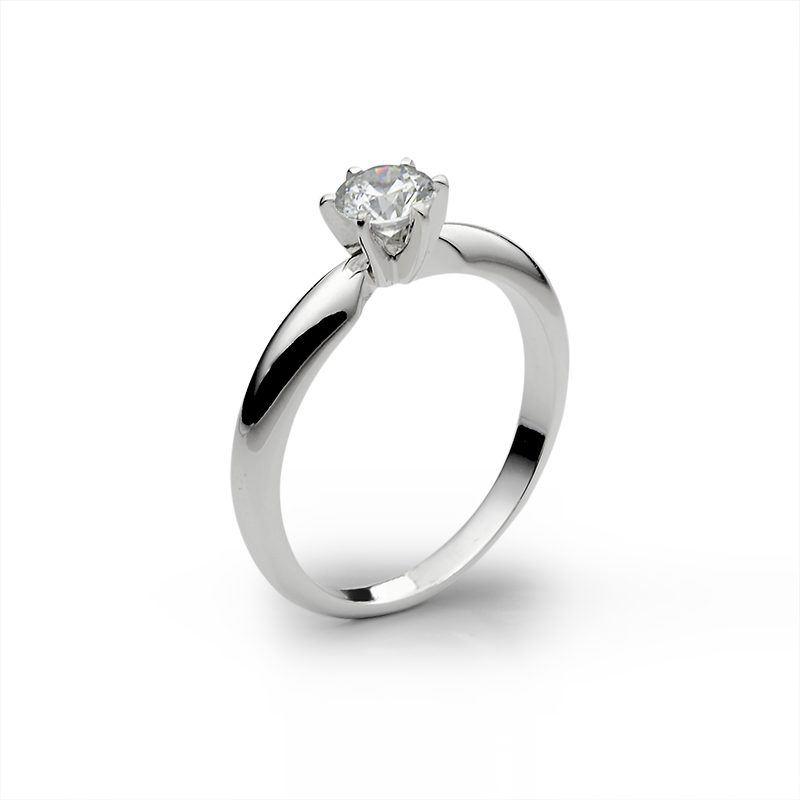 Пръстен от колекция SOLITAIRE с диамант 0.5 кт, за който важат ориентировъчни цени от 6400 лв. За точна цена попълнете онлайн формуляра, тъй като цената зависи от чистотата и цвета на диаманта.