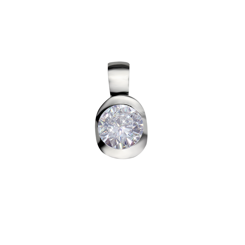 Pendant from the SOLITAIRE collection with a 1 ct. cut diamond for which indicative prices from EUR 10,700 apply. For the exact price fill out the online form, since the price depends on the purity and colour of the cut diamond. 