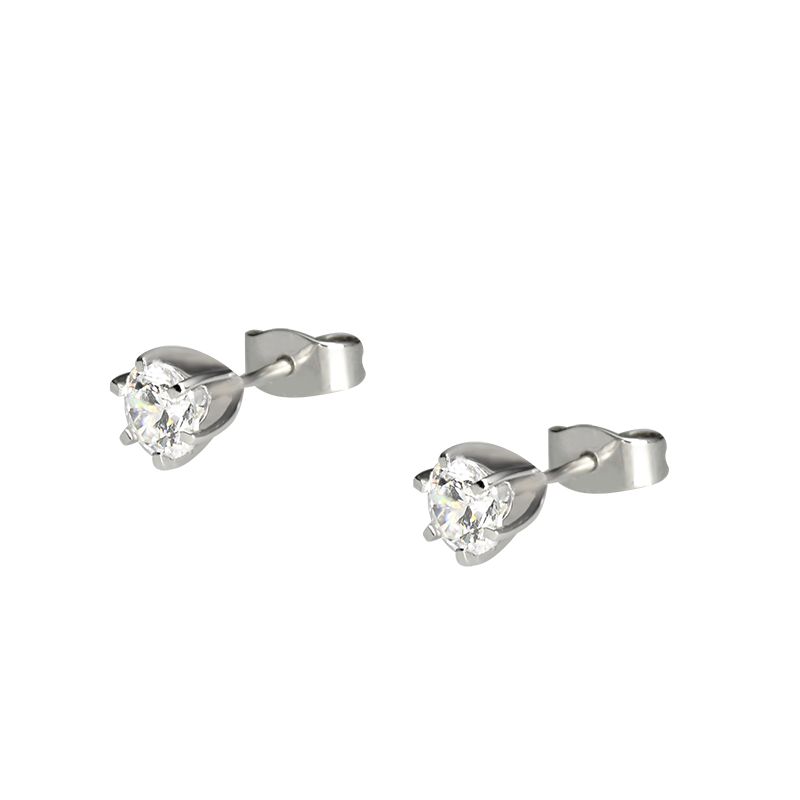 Earrings from the SOLITAIRE collection with two 0.5 ct. cut diamonds for which indicative prices from EUR 6,400 apply. For the exact price fill out the online form, since the price depends on the purity and colour of the cut diamond. 